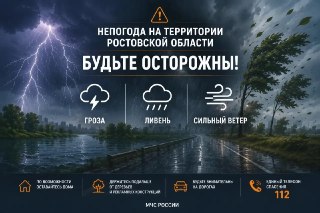 Мощный шторм ожидается в Ростовской области 29 июля: гроза, град и сильный ветер