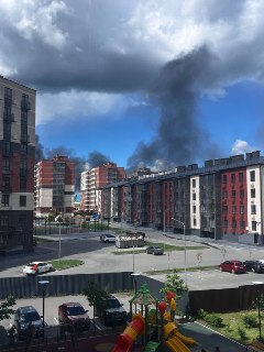 Пожар на складе у «Меги»: видимость возгорания в Ростове
